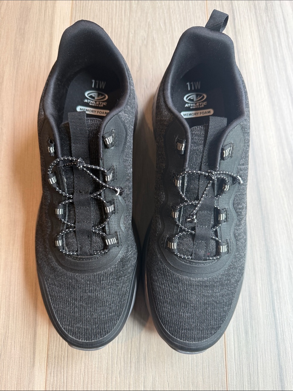 Athletic Works Men's Black Rudy Slip-On Sneakers Size 11W